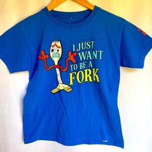 Disney Parks Blue Forky T-Shirt, Youth Small short sleeve tee shirt